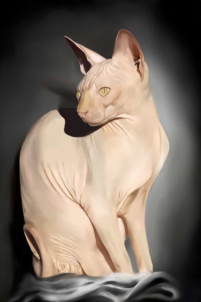 Body shape of sphynx cat, sphynx cat